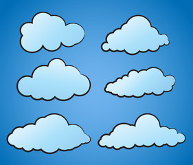 clouds drawing style , vector illustration