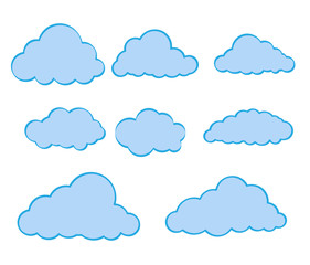 clouds drawing style , vector illustration