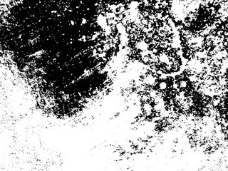 Overlay aged grainy messy template. Grunge black and white. Abstract monochrome background. Splashes of dirt on the surface. Vector pattern of dust, dirt, wear and tear