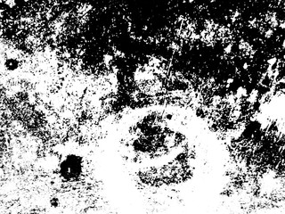 Overlay aged grainy messy template. Grunge black and white. Abstract monochrome background. Splashes of dirt on the surface. Vector pattern of dust, dirt, wear and tear