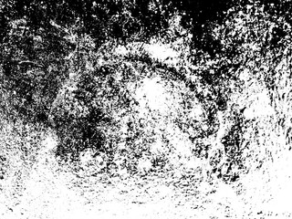Overlay aged grainy messy template. Grunge black and white. Abstract monochrome background. Splashes of dirt on the surface. Vector pattern of dust, dirt, wear and tear