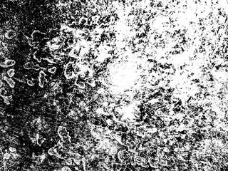 Overlay aged grainy messy template. Grunge black and white. Abstract monochrome background. Splashes of dirt on the surface. Vector pattern of dust, dirt, wear and tear