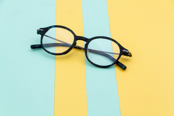 Cool and creative Eyeglasses with colorful background