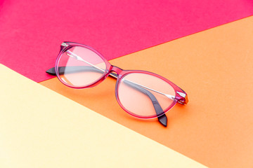 Cool and creative Eyeglasses with colorful background