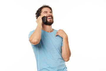 Fototapeta premium young man listening to music with headphones