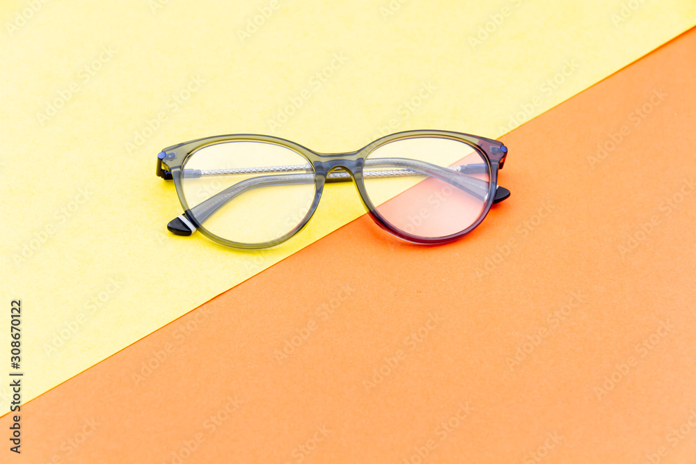 Wall mural cool and creative eyeglasses with colorful background