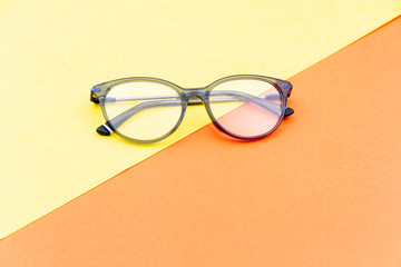 Cool and creative Eyeglasses with colorful background