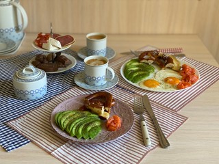breakfast with eggs and avocado
