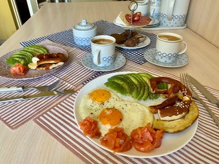 breakfast with eggs and avocado