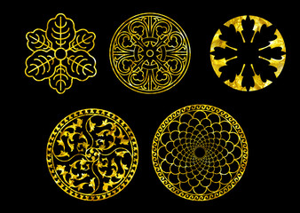 3d golden antique border pattern