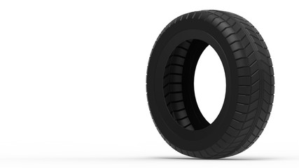 3d rendering of a rubber car tire isolated in a studio background