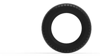 3d rendering of a rubber car tire isolated in a studio background