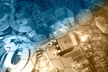 Electronic device, mail signs and digits