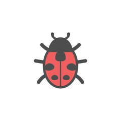Ladybug insect colorful vector icon, nature simple illustration. Isolated single icon.