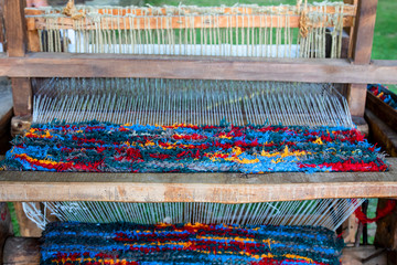 Val de San Lorenzo, Leon, Spain. Old spinning machine for the manufacture of blankets.