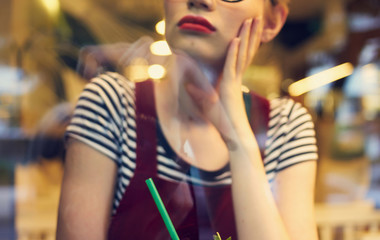 portrait of young woman in the city