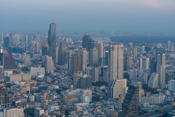 City of Bangkok with air pollution