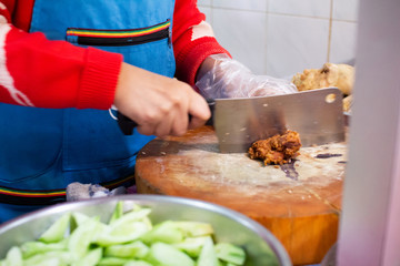 chef preparing food in kitchen