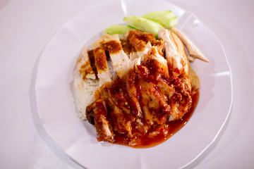 meatballs with tomato sauce and mashed potatoes