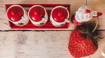 Home dining items in red