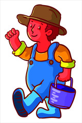 illustration farmer cartoon