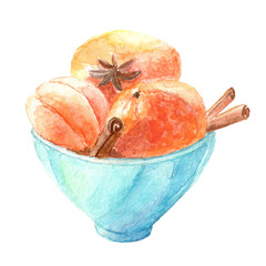 Tangerines in blue bowl