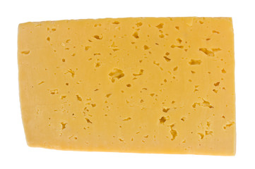 Cheese isolated on a white background close-up.