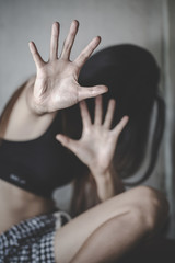 Stop Sexual abuse Concept, stop violence against Women, international women's day,Anti-Trafficking Concept