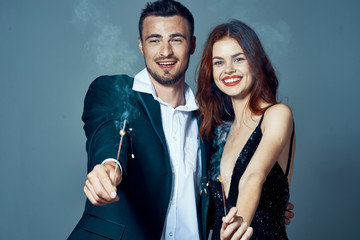portrait of young couple in studio