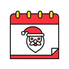 Christmas calendar, Christmas day related filled icon