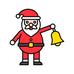 Santa claus hold bell, Christmas day related filled icon