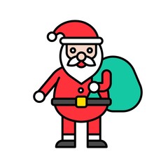 Santa claus with big bag, Christmas day related filled icon