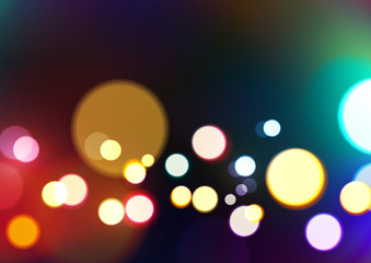 Colorful bokeh lights at night time