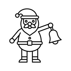 Santa claus hold bell, Christmas day related line icon
