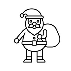 Santa claus with big bag, Christmas day related line icon