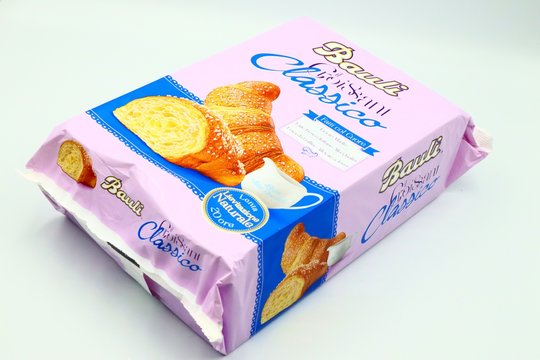 Italy &ndash; September 2, 2019: BAULI Classic Croissant. Bauli is a brand of products made in Italy
