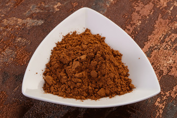 Cocoa powder in the bowl