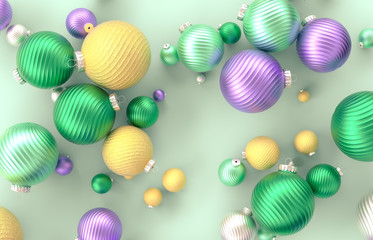 christmas balls on a blue background