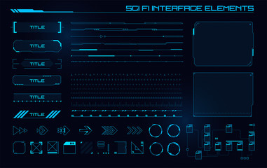 Set of Sci Fi Modern User Interface Elements. Futuristic Abstract HUD. Good for game UI. Vector Illustration EPS10 - obrazy, fototapety, plakaty