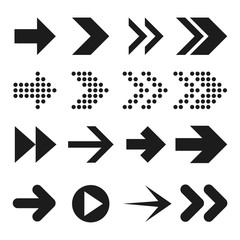 collection of black arrow sign icon illustration vector