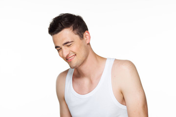 portrait of young man isolated on white background