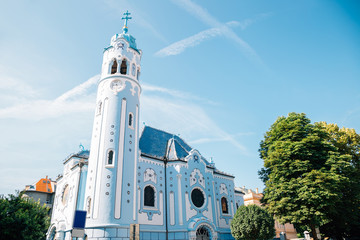 The Blue Church or Church of St. Elizabeth in Bratislava, Slovakia - obrazy, fototapety, plakaty