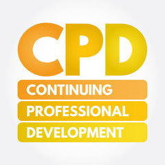 CPD - Continuing Professional Development acronym, business concept background