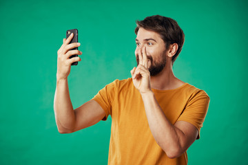 young man on the phone
