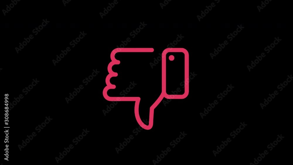 Poster dislike button. loop animation in alpha channel. 4k resolution.