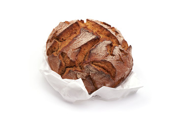 Freshly Baked Homemade Bread, isolated on white background