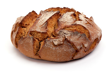 Freshly Baked Homemade Bread, isolated on white background