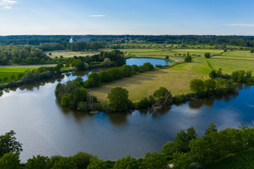 Fototapeta na wymiar Old Durme river meanders, in Waasmunster, Belgium