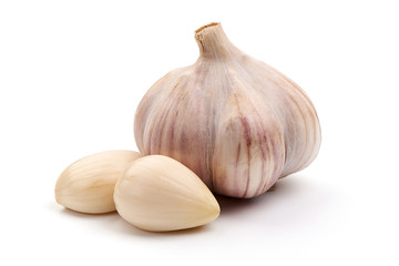 Fresh garlic, isolated on white background
