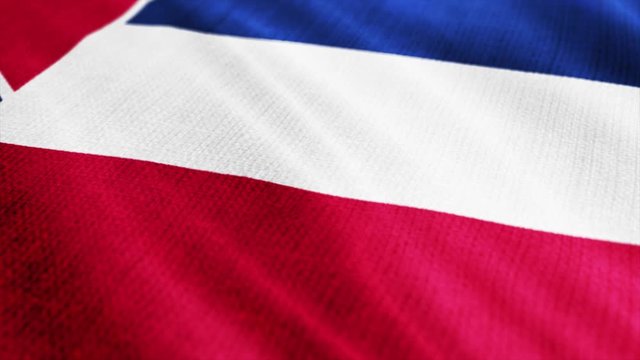 USA State Mississippi flag is waving 3D rendering.